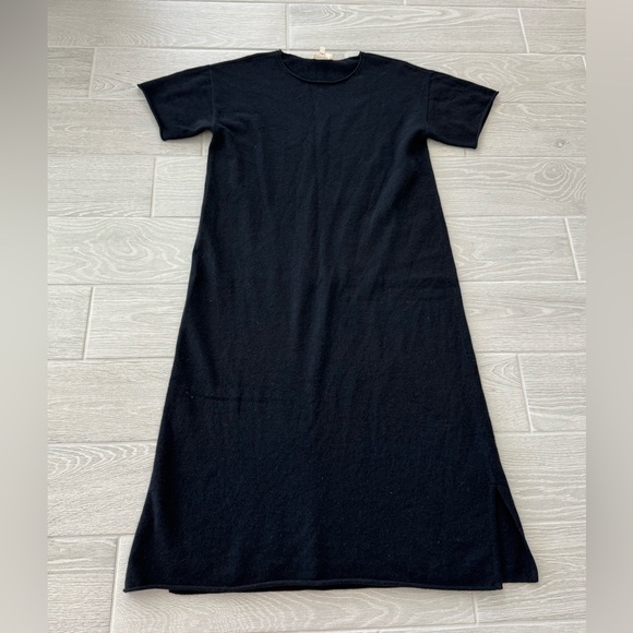 HAVEN WELL WITHIN 100% Cashmere Black Lounge Midi Dress Size Medium VGUC - Picture 4 of 5